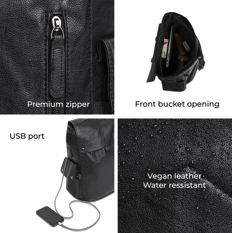The Trekker Backpack - Grease Black