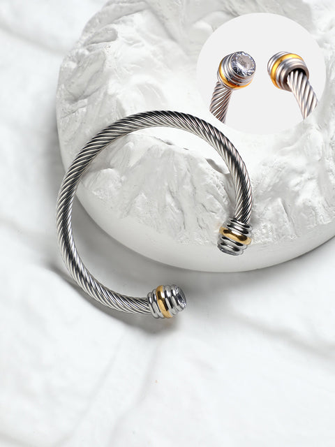 The Ripple Cuff Bracelet - Metallic Silver
