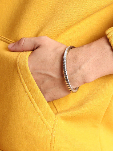 The Ripple Cuff Bracelet - Metallic Silver