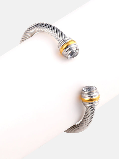 The Ripple Cuff Bracelet - Metallic Silver