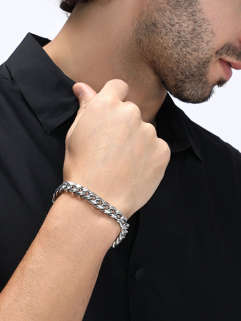 The Small-Chain Link Bracelet - Metallic Silver