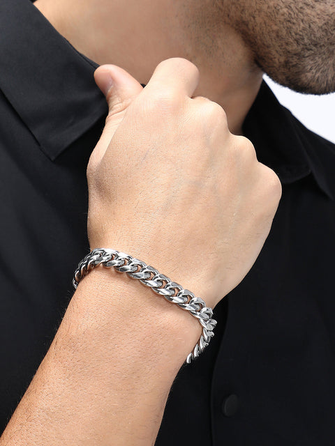 The Small-Chain Link Bracelet - Metallic Silver