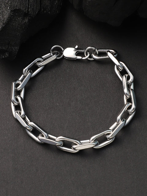 The Flatten Link Bracelet - Metallic Silver