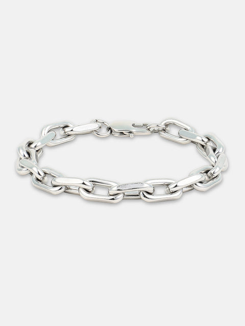The Flatten Link Bracelet - Metallic Silver
