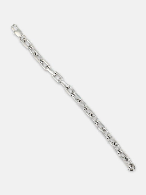 The Flatten Link Bracelet - Metallic Silver