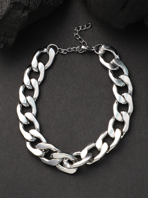 The Mid-Chain Link Bracelet - Metallic Silver