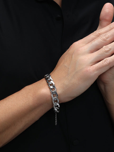 The Mid-Chain Link Bracelet - Metallic Silver