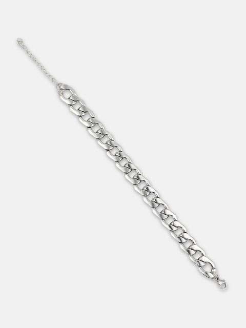 The Mid-Chain Link Bracelet - Metallic Silver