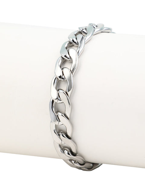 The Mid-Chain Link Bracelet - Metallic Silver