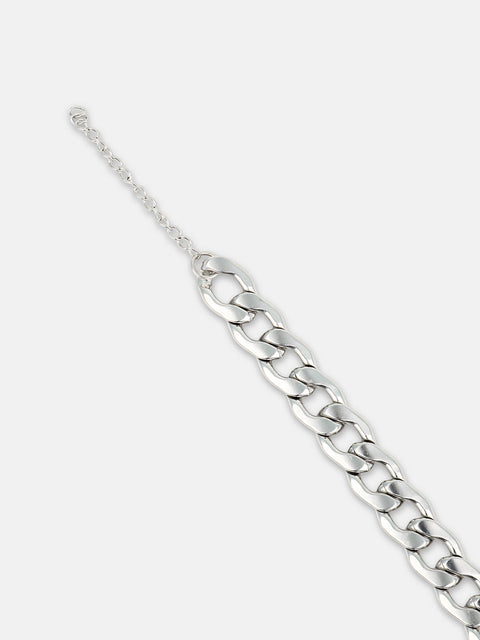 The Mid-Chain Link Bracelet - Metallic Silver