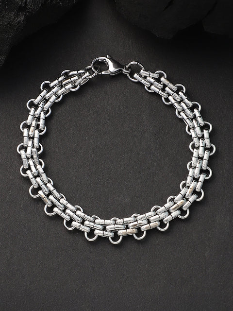 The Pavement Link Bracelet - Metallic Silver