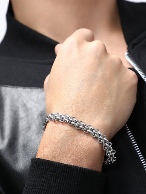 The Pavement Link Bracelet - Metallic Silver