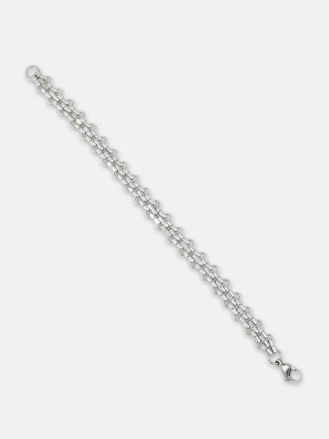 The Pavement Link Bracelet - Metallic Silver