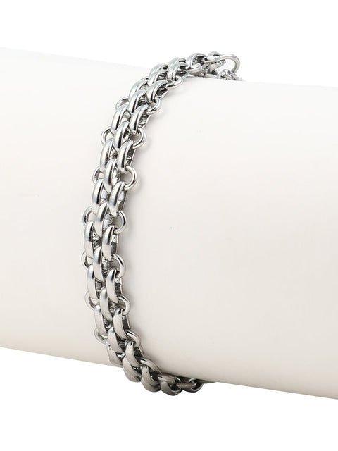 The Pavement Link Bracelet - Metallic Silver
