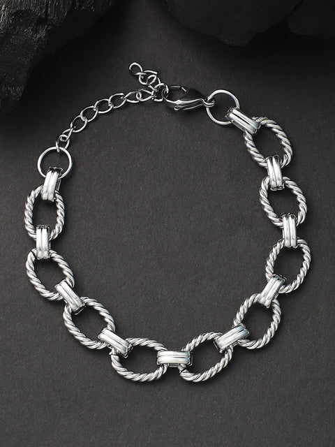 The Rope Link Bracelet - Metallic Silver