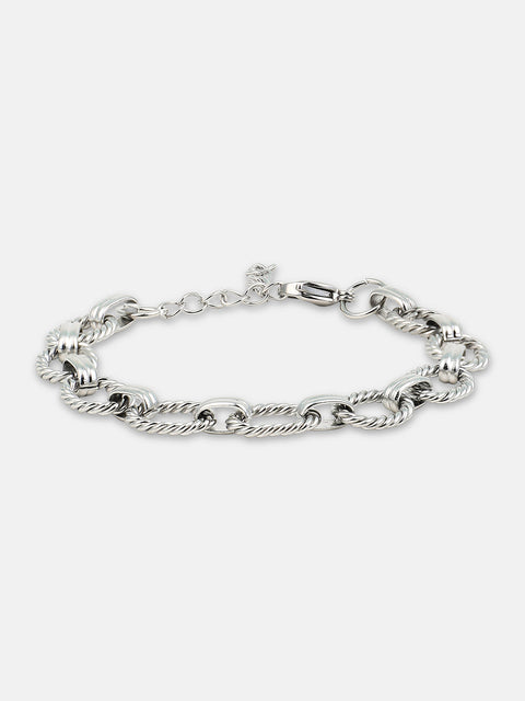 The Rope Link Bracelet - Metallic Silver