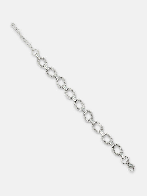 The Rope Link Bracelet - Metallic Silver