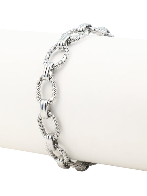 The Rope Link Bracelet - Metallic Silver