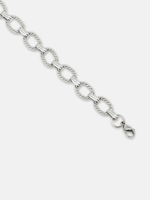 The Rope Link Bracelet - Metallic Silver