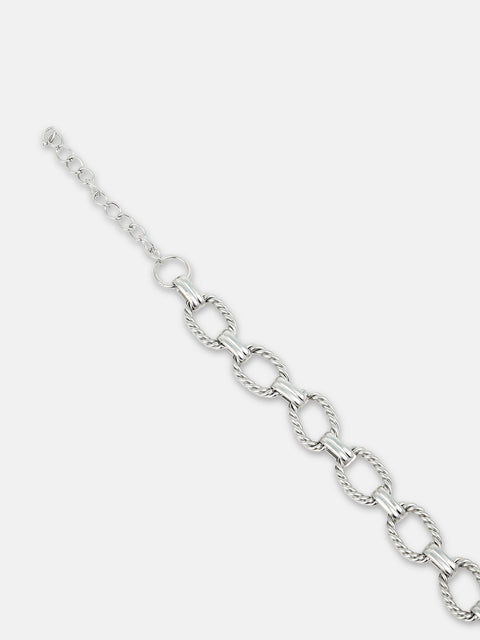 The Rope Link Bracelet - Metallic Silver