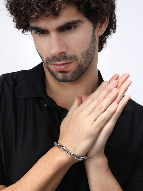 The Industrial Link Bracelet - Metallic Silver