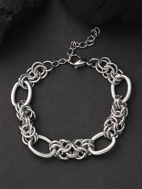 The Cluster Link Bracelet - Metallic Silver