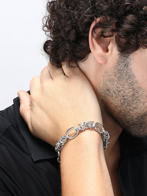 The Cluster Link Bracelet - Metallic Silver