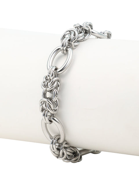 The Cluster Link Bracelet - Metallic Silver