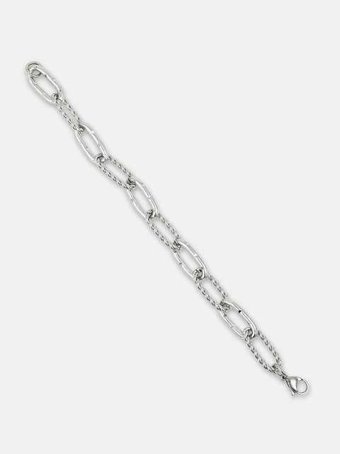 The Twisted Link Bracelet - Metallic Silver