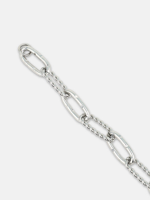 The Twisted Link Bracelet - Metallic Silver