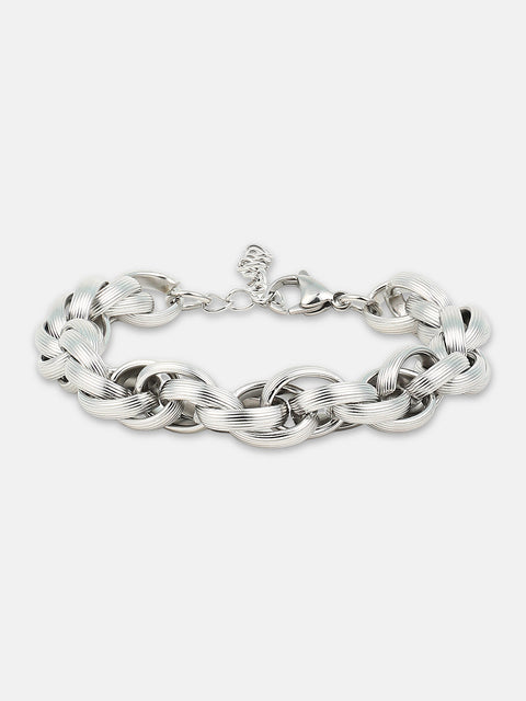 The Overlap Link Bracelet - Metallic Silver