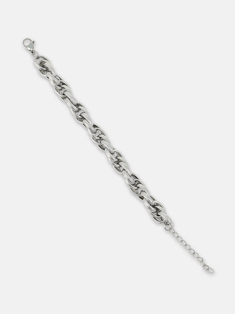 The Overlap Link Bracelet - Metallic Silver