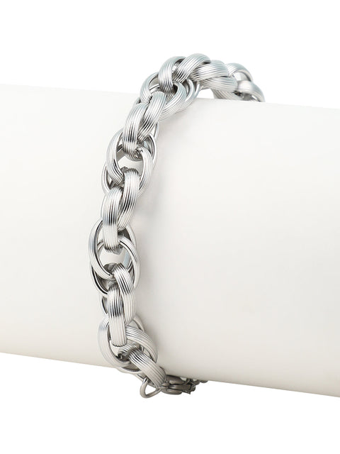 The Overlap Link Bracelet - Metallic Silver