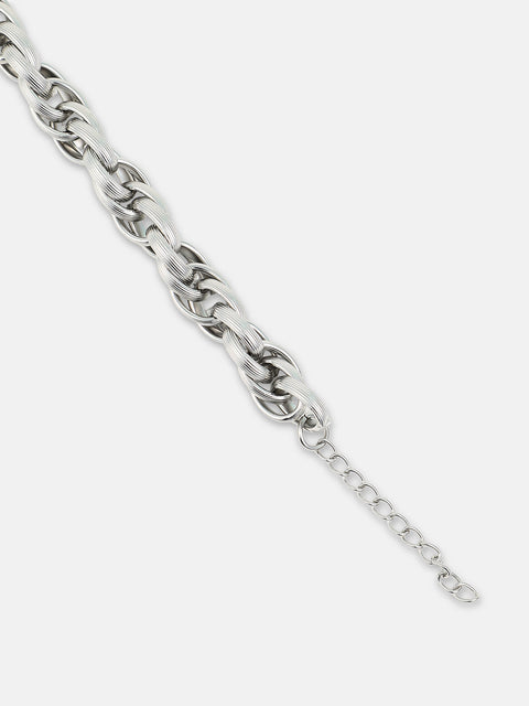 The Overlap Link Bracelet - Metallic Silver
