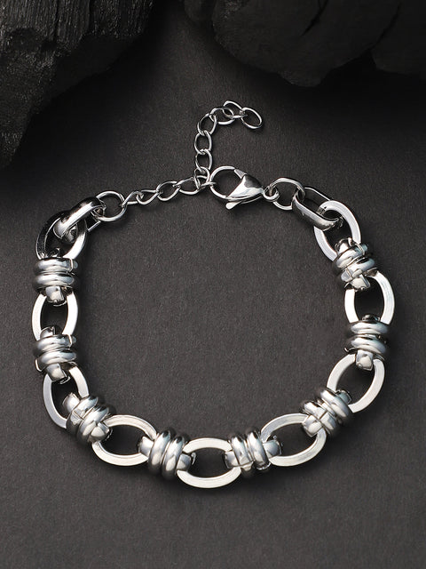 The Curve Link Bracelet - Metallic Silver