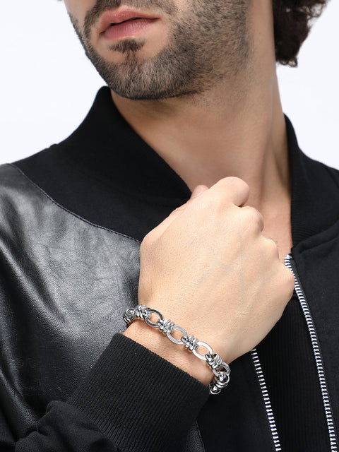 The Curve Link Bracelet - Metallic Silver