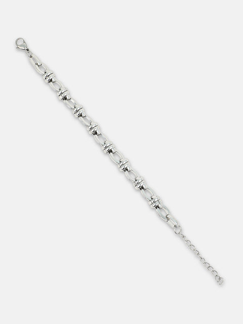 The Curve Link Bracelet - Metallic Silver