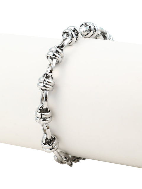 The Curve Link Bracelet - Metallic Silver