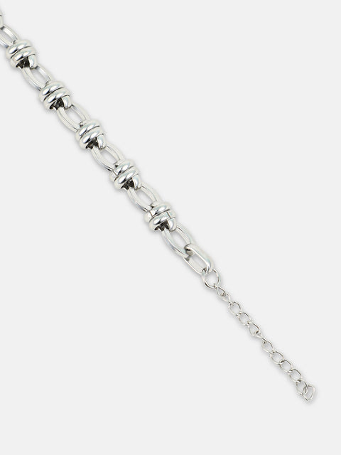 The Curve Link Bracelet - Metallic Silver