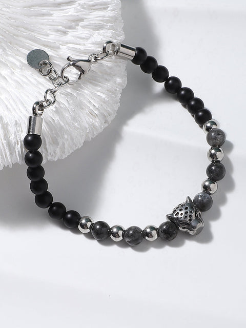 The Pantha Beaded Bracelet - Onyx Black