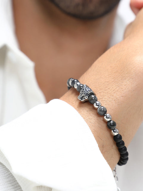 The Pantha Beaded Bracelet - Onyx Black