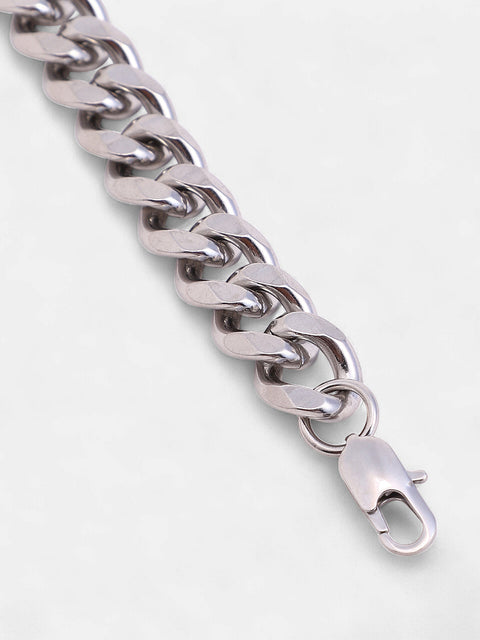 The Curb-Link Chain Bracelet - Metallic Silver