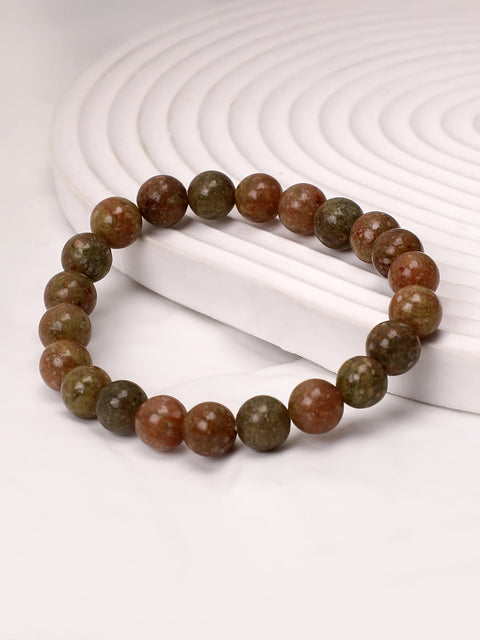 The Speckled Beaded Bracelet - Ash Brown