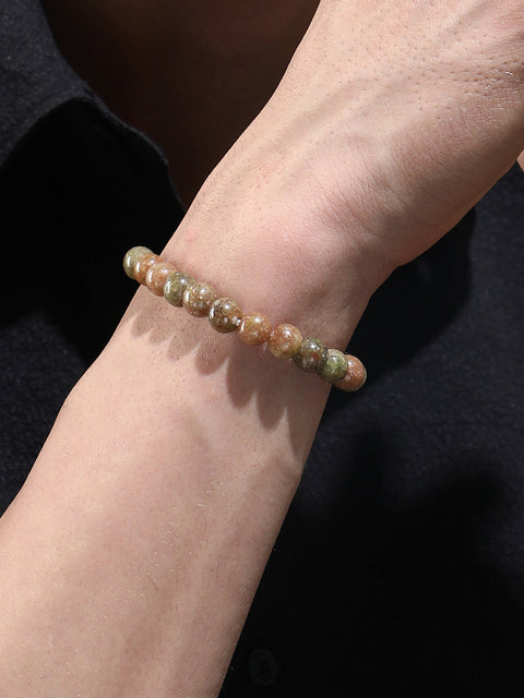 The Speckled Beaded Bracelet - Ash Brown