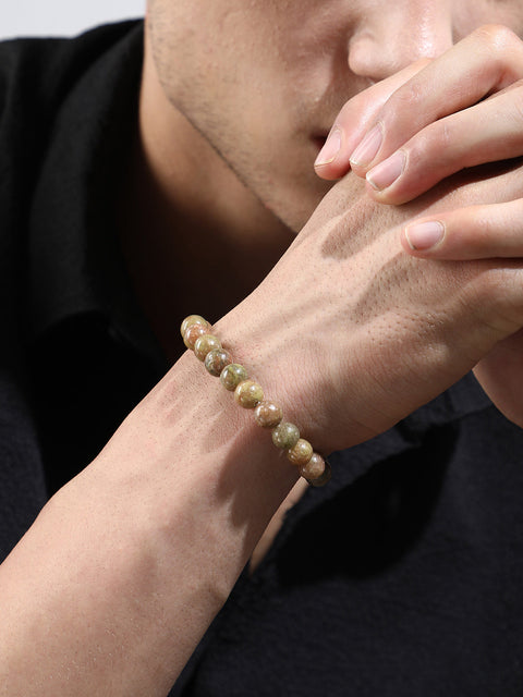 The Speckled Beaded Bracelet - Ash Brown