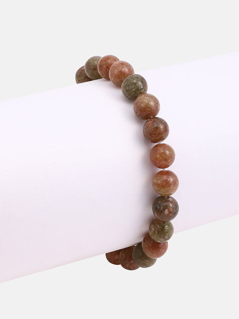 The Speckled Beaded Bracelet - Ash Brown