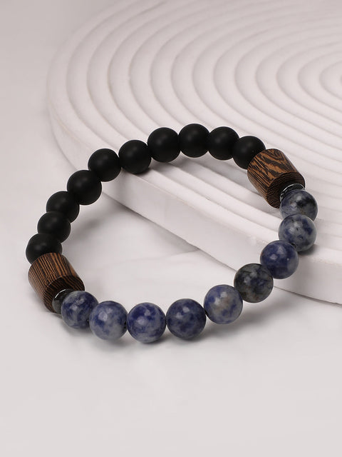 The Bi-Hue Beaded Bracelet - Indigo Blue