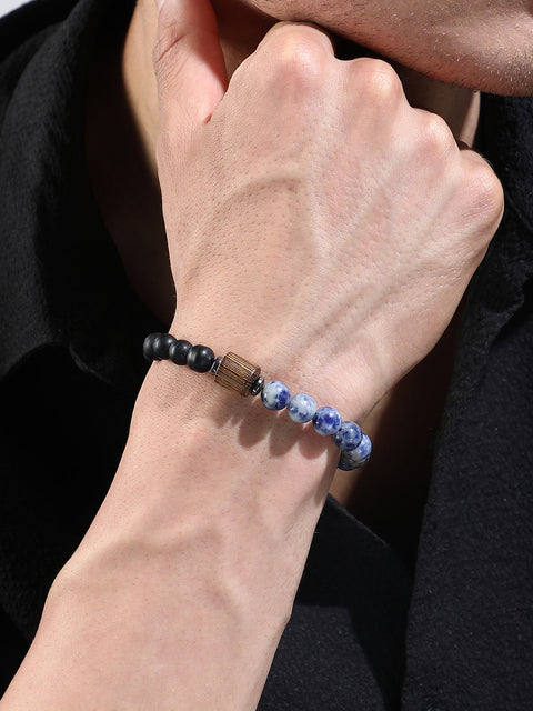 The Bi-Hue Beaded Bracelet - Indigo Blue