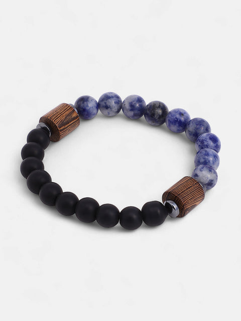 The Bi-Hue Beaded Bracelet - Indigo Blue