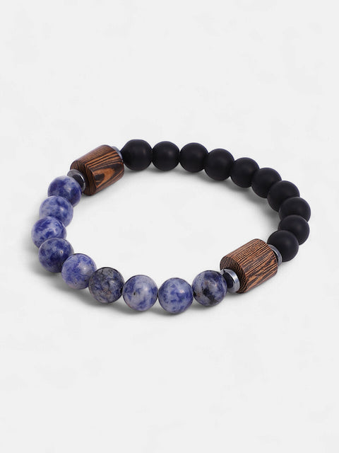 The Bi-Hue Beaded Bracelet - Indigo Blue